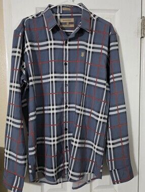 AUTHENTIC BURBERRY CHECK MENS BUTTON DOWN DRESS SHIRT XXL